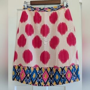 Meave from Anthropologie Vibrant Ikat Patterned Skirt Women's sz.0